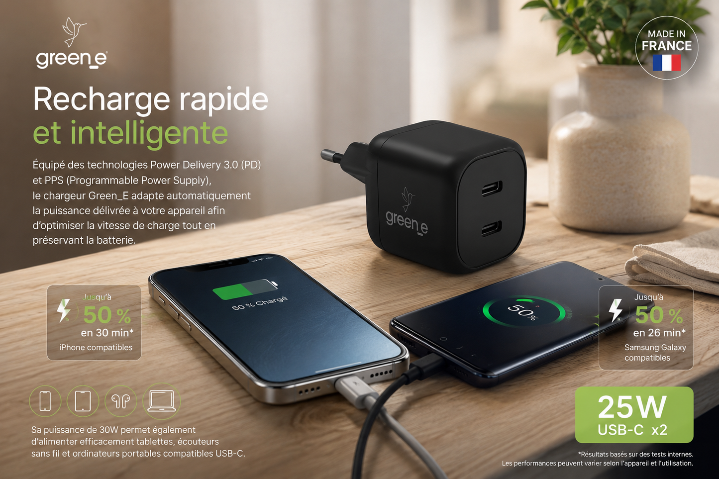 30-W-Universal-USB-C-Ladegerät, Weiß
