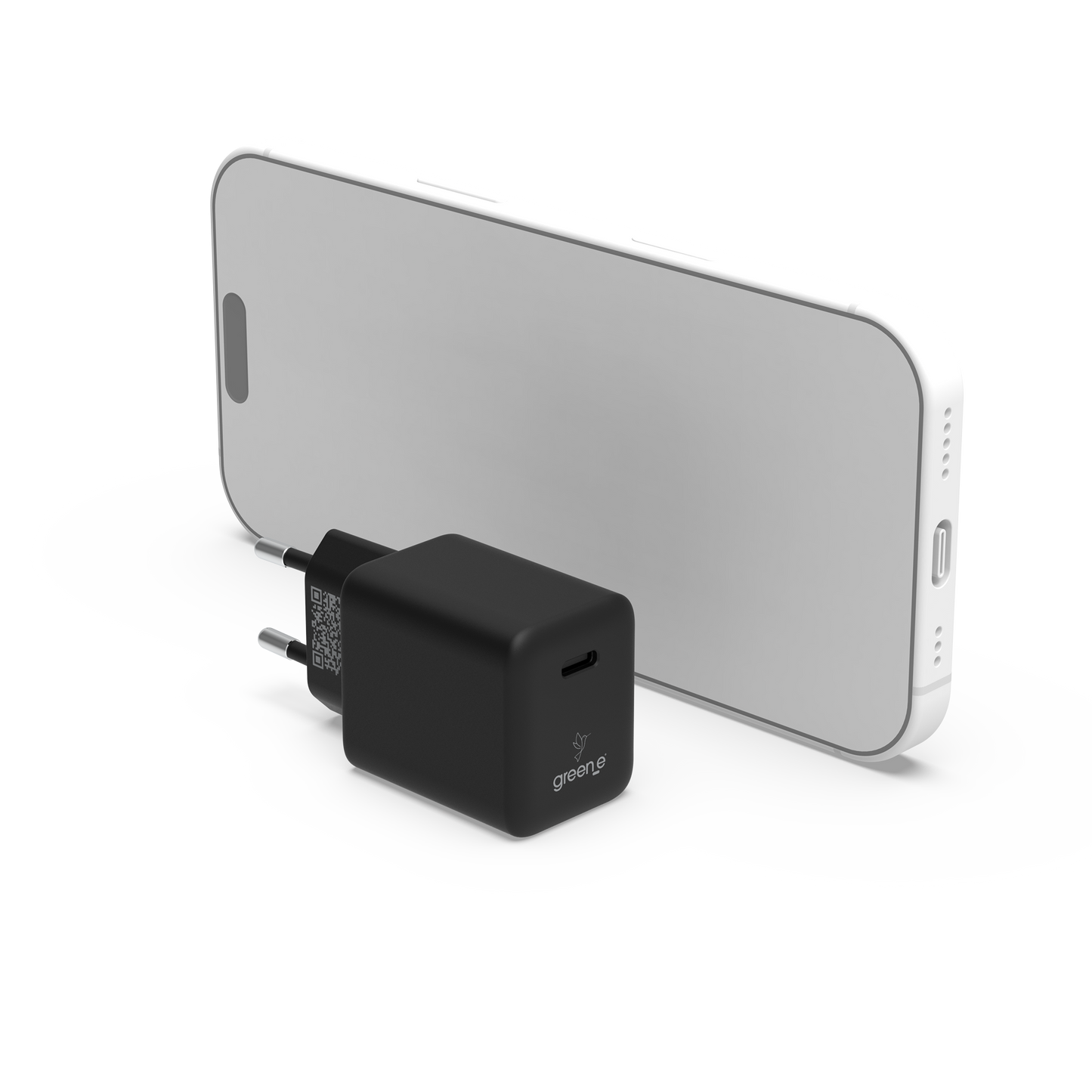 Chargeur Universel USB-C 45W 1 USB-C GREEN-E France - Certifié Origine France Garantie - Blanc