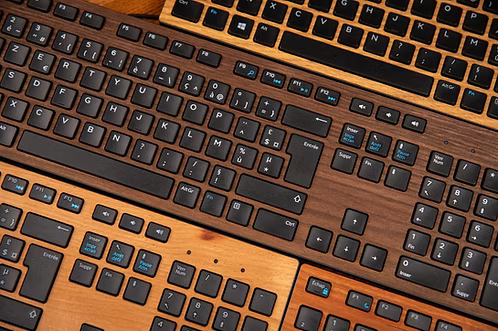 Clavier sans fil placage Bois