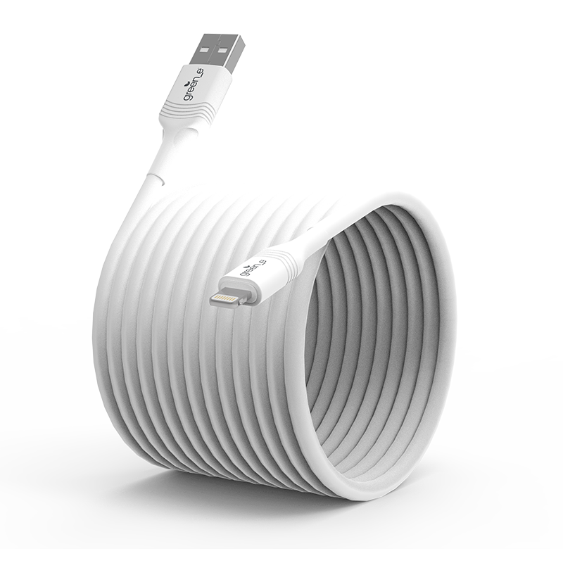Câble green-e éco-conçu USB-A vers Lightning, 2,50m, Blanc