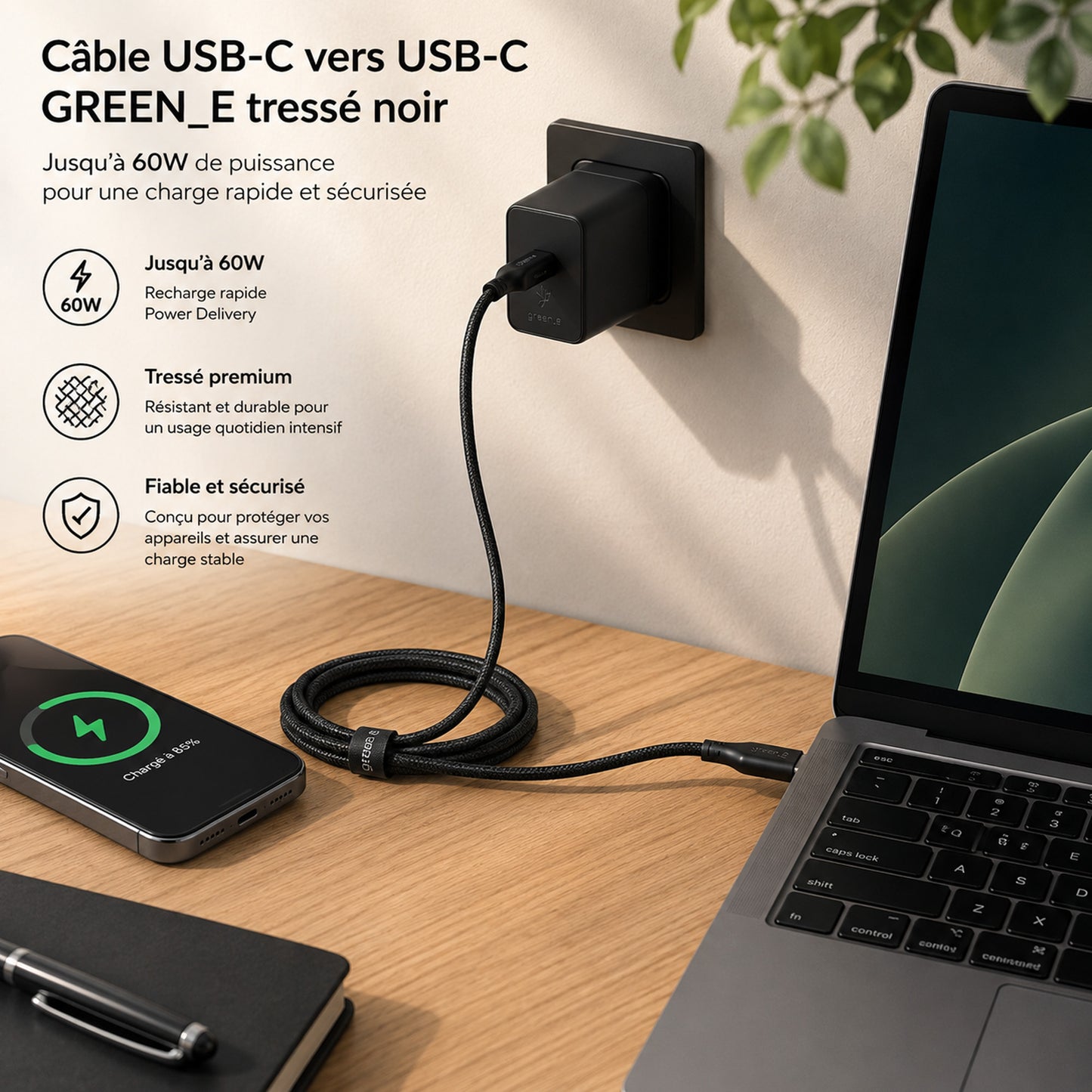 30-W-Universal-USB-C-Ladegerät, Weiß