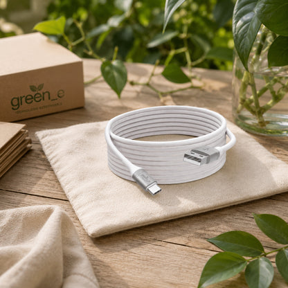 Câble green-e éco-conçu USB-A vers USB-C, 1,20 m, Blanc