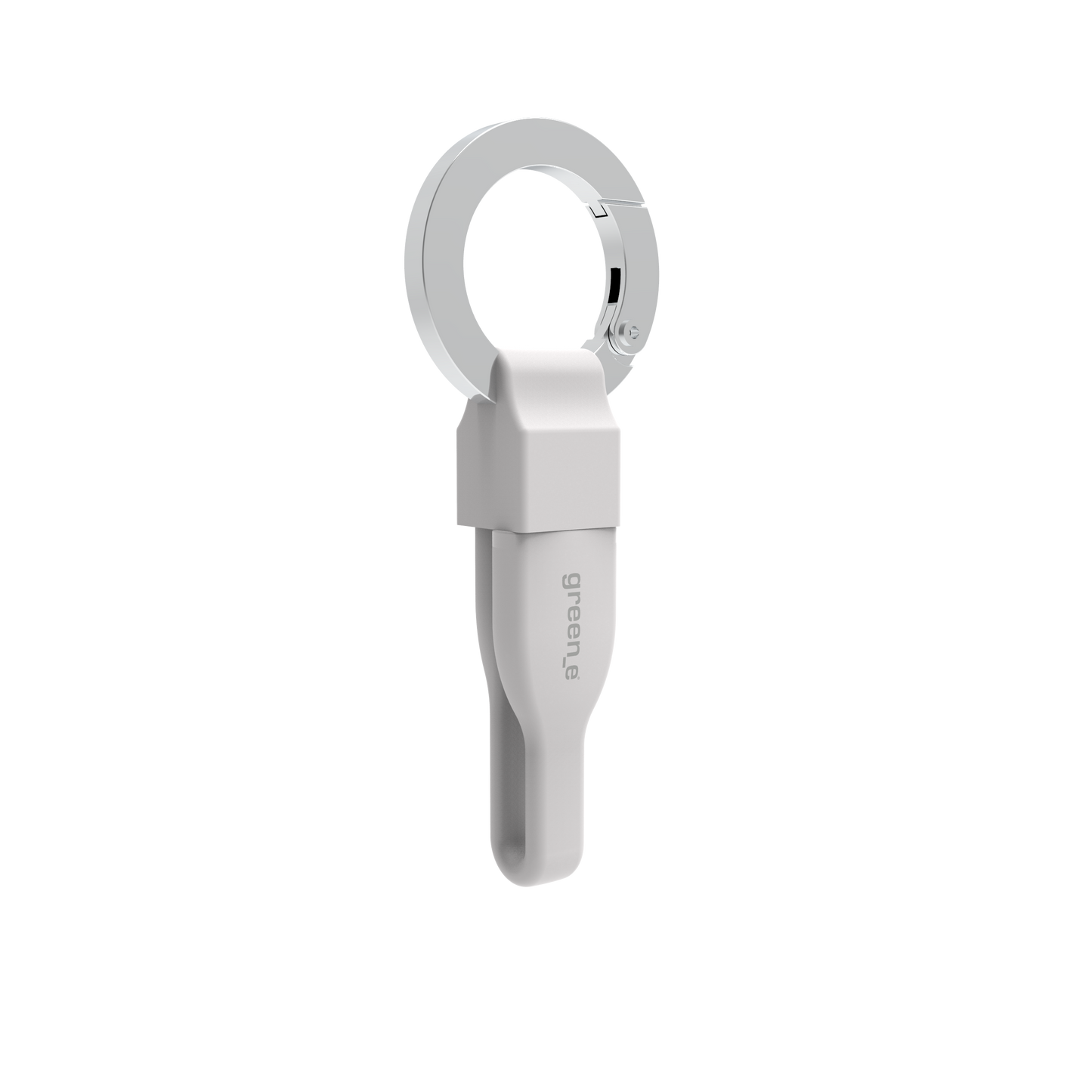 Porte clé câble green-e éco-conçu USB-A vers Lightning, 15 cm, Blanc