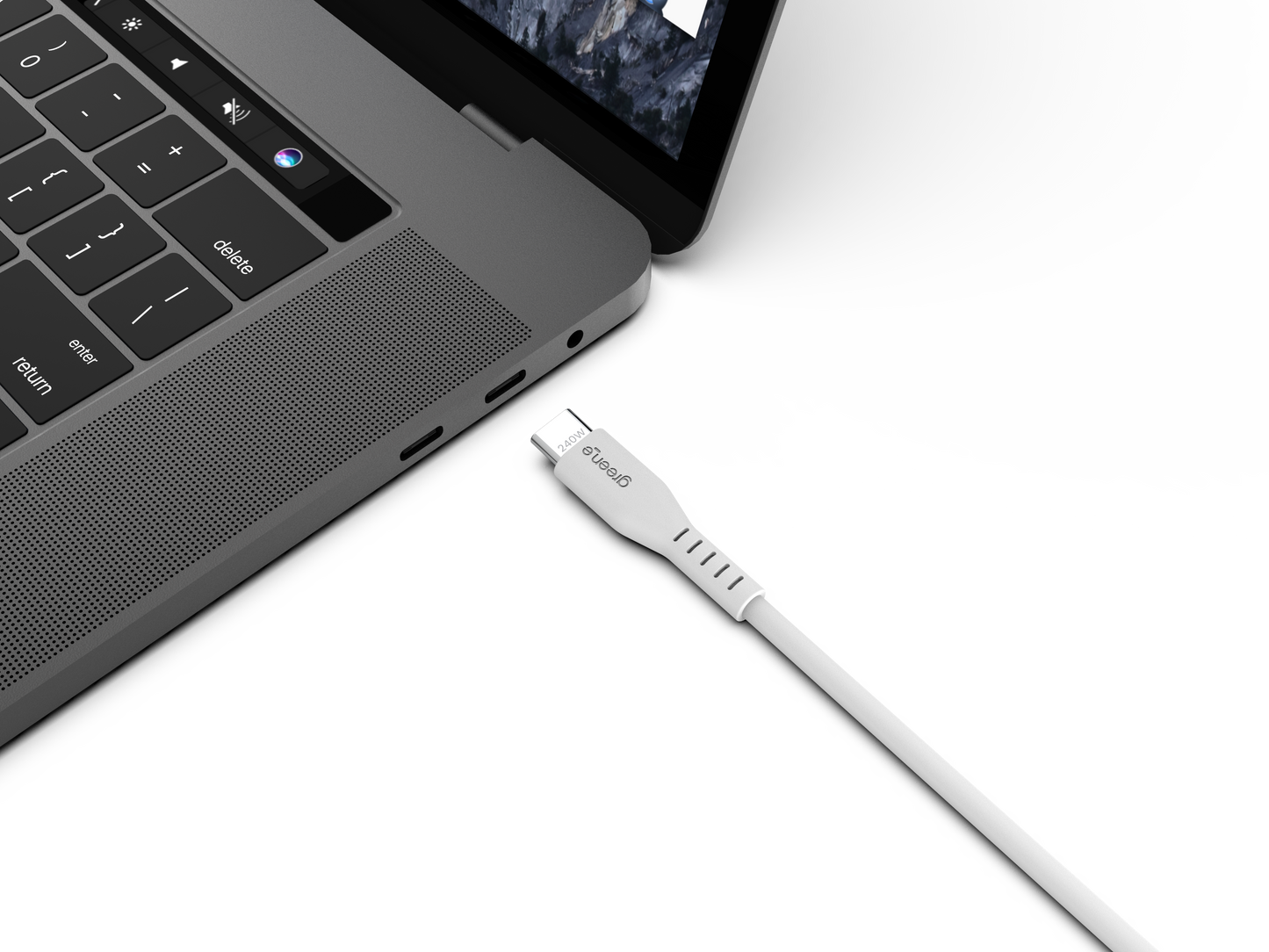 Câble GREEN-E USB-C 240W Fabriqué en France, 1,0 m, Blanc