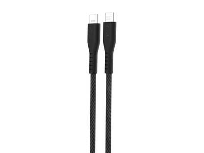 Câble tressé GREEN_E USB-C 60W Fabriqué en France, 1,50 m, Noir légende
