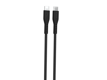 Câble tressé GREEN_E USB-C 60W Fabriqué en France, 1,50 m, Noir légende