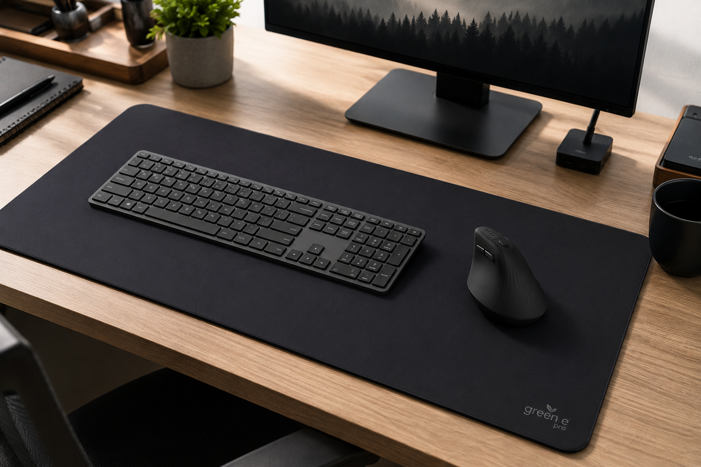Tapis de souris éco conçu GLISS "XXL" - 80 x 40 cm, Noir Légende