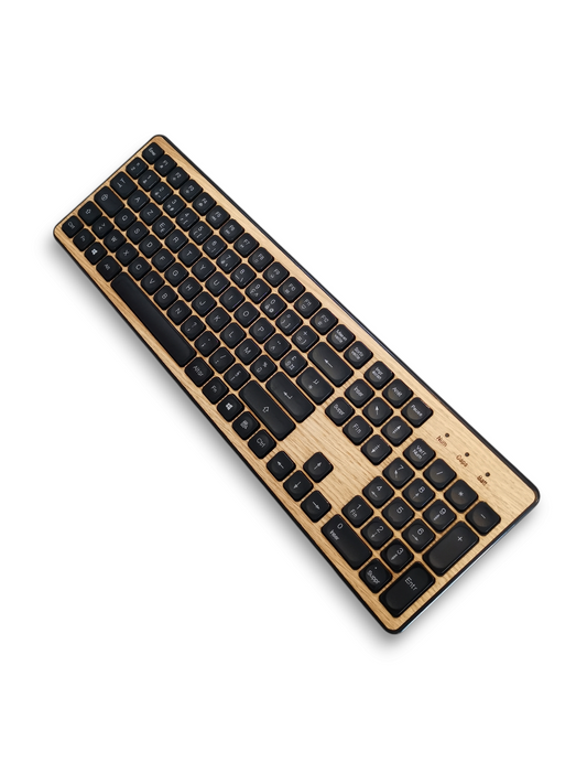 Clavier sans fil GREEN-E avec placage Chêne naturel
