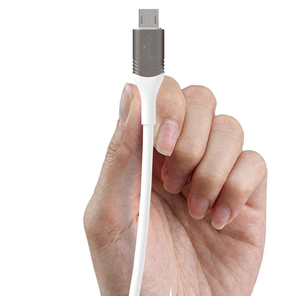 Câble écoconçu GREEN-E Micro-USB vers USB, 1,20m, Blanc