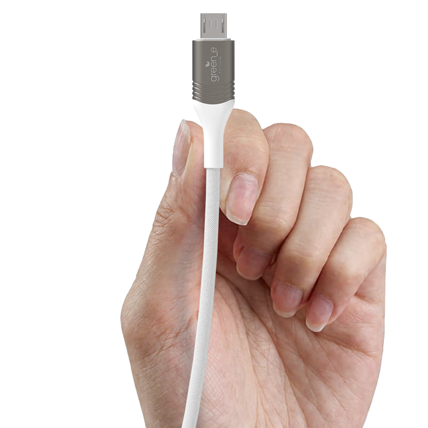 Câble tressé écoconçu GREEN-E résistant Micro-USB vers USB, 1,20m, Blanc