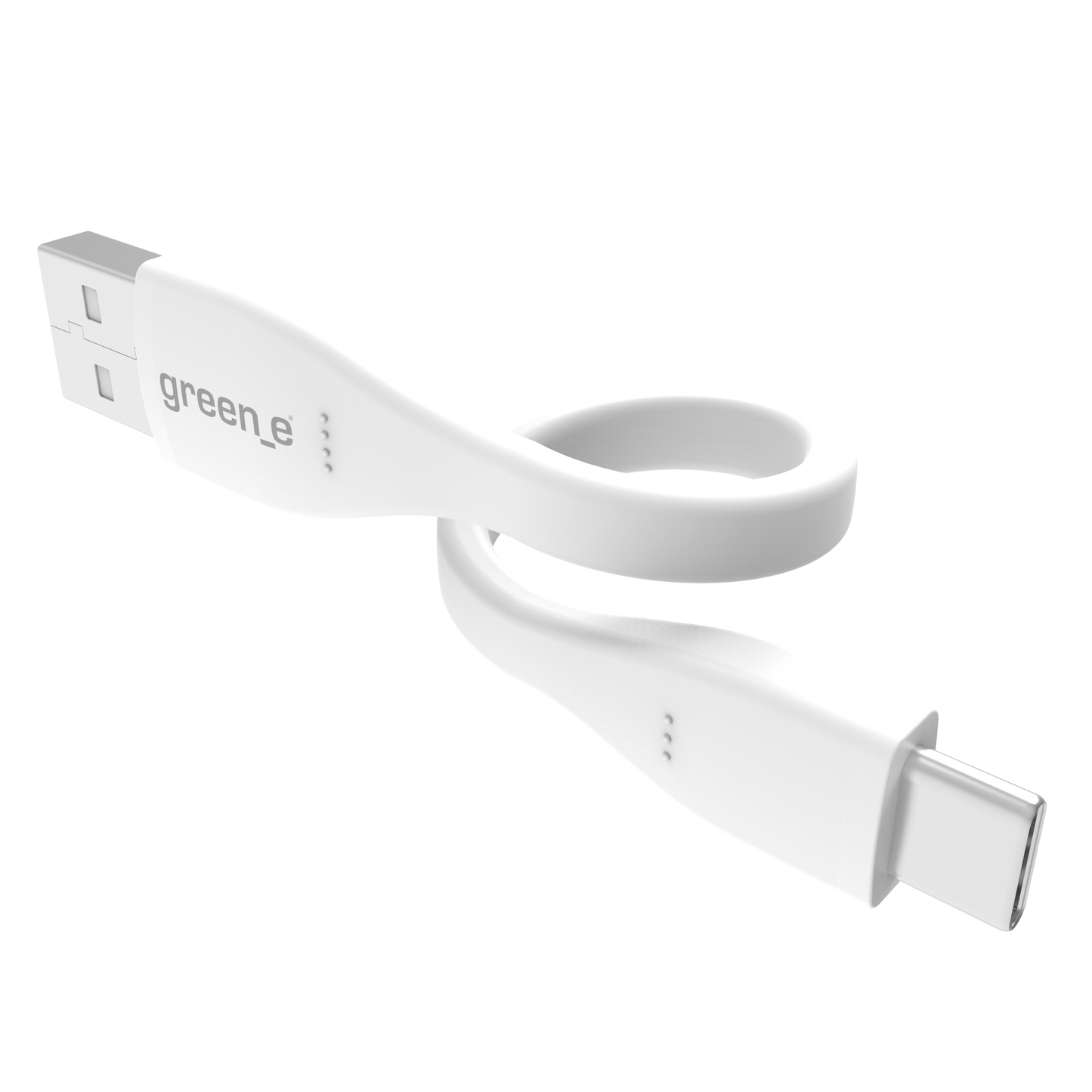 Câble écoconçu GREEN-E USB-C vers USB, 15 cm, Blanc