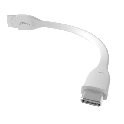 Câble écoconçu GREEN-E USB-C vers USB, 15 cm, Blanc