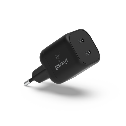Chargeur Universel USB-C 25W 2 USB-C GREEN-E France - Certifié Origine France Garantie - Blanc (Copie)