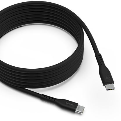 Câble USB-C 60W Fabriqué en France, 2,50 m, Noir