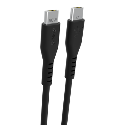 Câble USB-C 60W Fabriqué en France, 2,50 m, Noir
