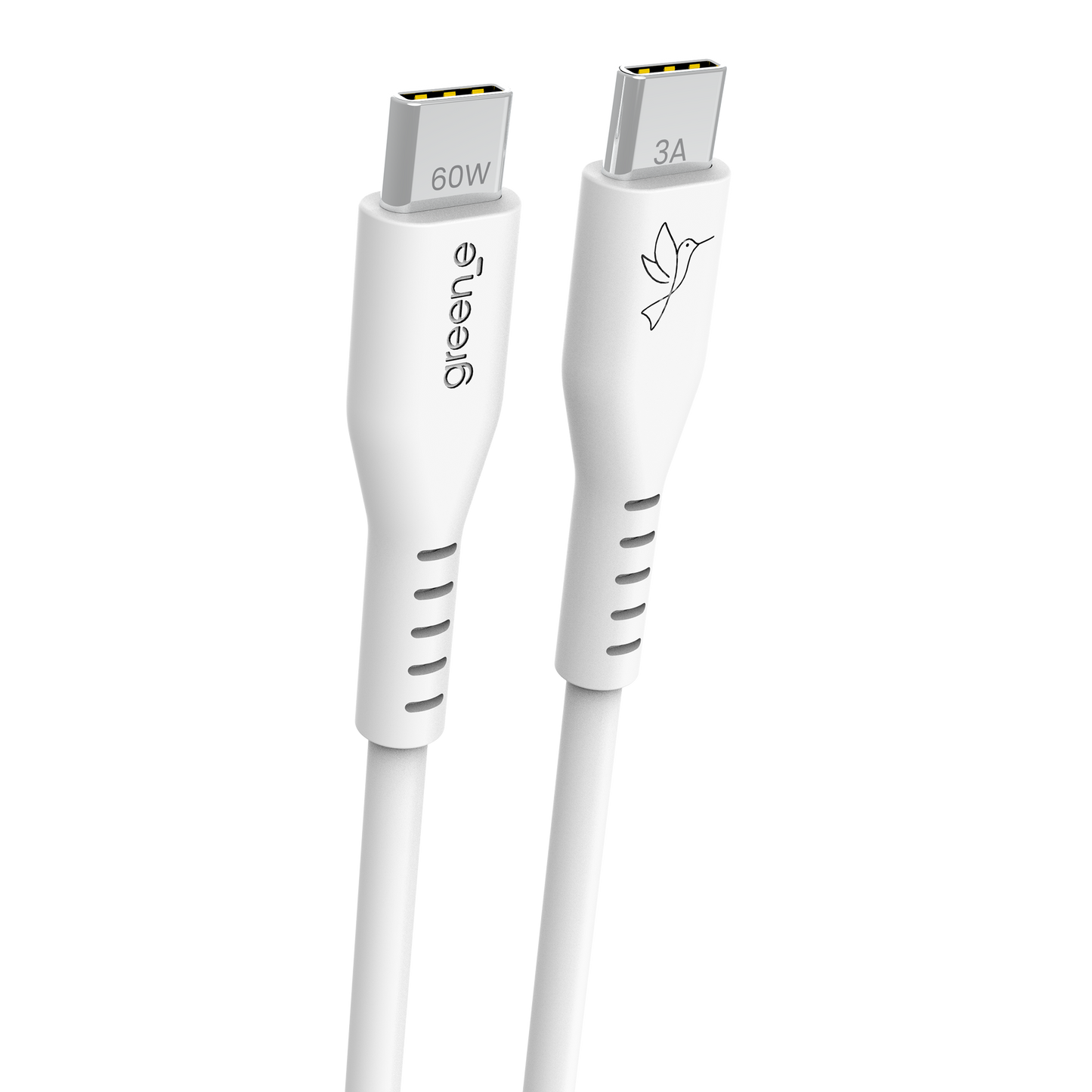Câble USB-C 60W Fabriqué en France, 1,20 m, Blanc