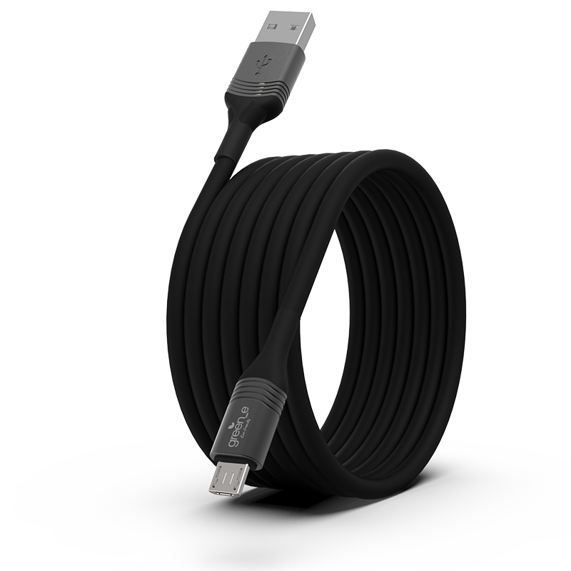 Câble écoconçu GREEN-E Micro-USB vers USB, 1,20m, Noir