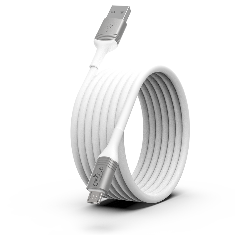 Câble écoconçu GREEN-E Micro-USB vers USB, 1,20m, Blanc