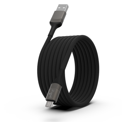 Câble tressé écoconçu GREEN-E résistant Micro-USB vers USB, 1,20m, Noir