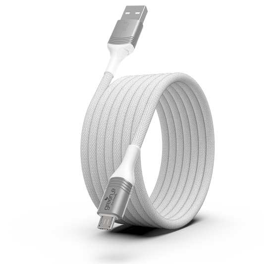 Câble tressé écoconçu GREEN-E résistant Micro-USB vers USB, 1,20m, Blanc