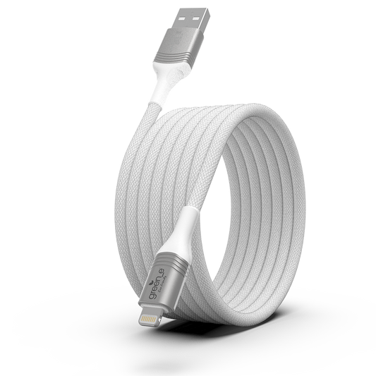 Câble tressé écoconçu GREEN-E résistant Lightning vers USB, 1,20m, Blanc