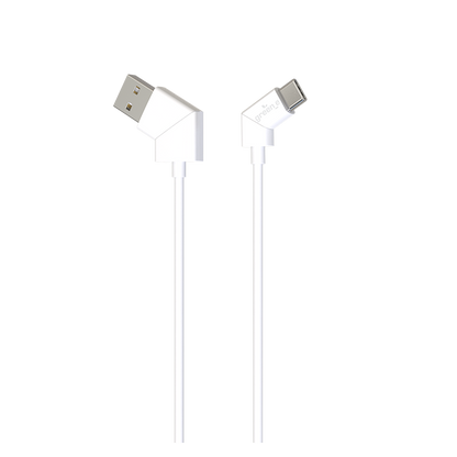 Câble écoconçu GREEN-E avec embouts rotatifs USB-C vers USB, 1,20 m, Blanc