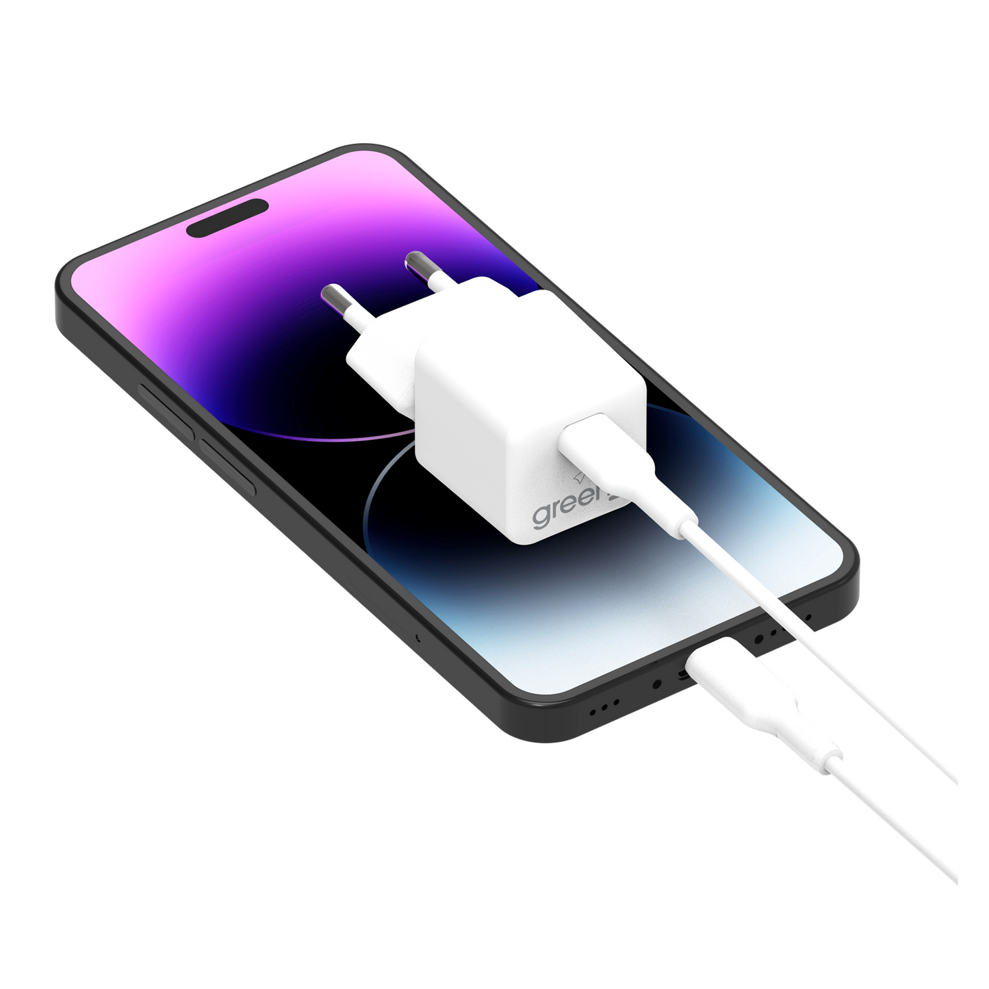 Chargeur Universel USB-C 30W GREEN-E France, Certifié Origine France Garantie, Blanc
