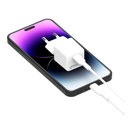 Chargeur Universel USB-C 30W GREEN-E France, Certifié Origine France Garantie, Blanc