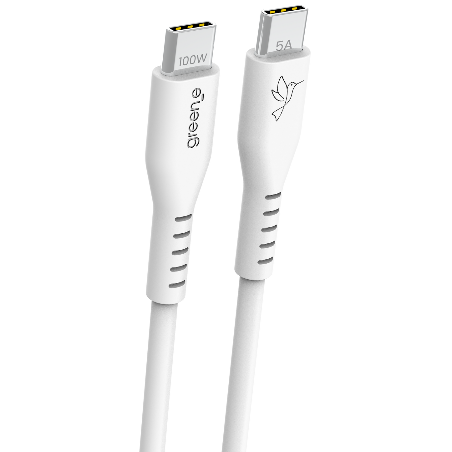 Câble USB-C 100W Fabriqué en France, 1,50 m, Blanc